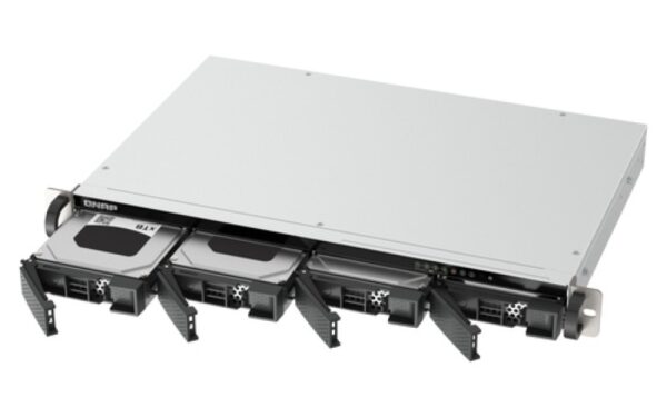 NAS QNAP TS-433-EU 1U Quad 2,0GHz 4Go 4xSATA3 2,5 GbE rackable
