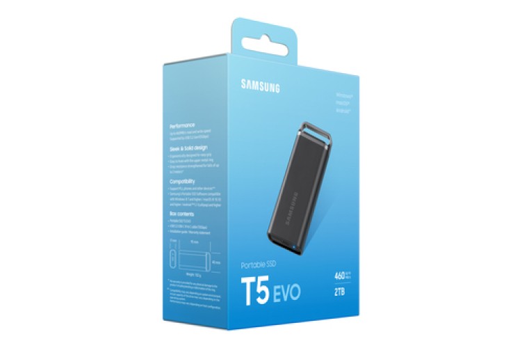 Disque Dur SSD Portable SAMSUNG T5 EVO 2To Noir USB3.2 * MU-PH2T0S – Image 2