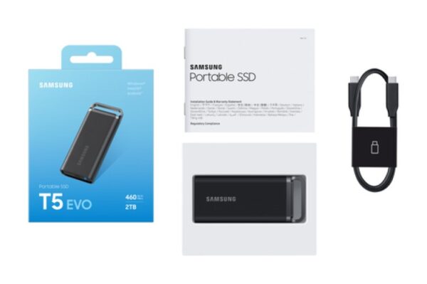 Disque Dur SSD Portable SAMSUNG T5 EVO 2To Noir USB3.2 * MU-PH2T0S