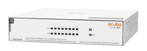 & HPE Networking Instant On 1430 Switch 8p Gigabit CL4 PoE 64W